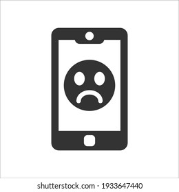Reacción negativa en icono móvil, gráficos vectoriales