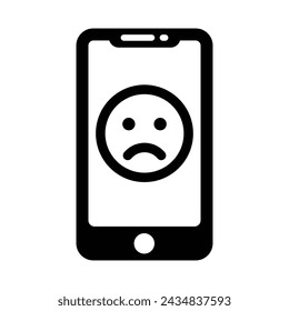 Negative Reaction On Mobile Icon, Vector Graphics Illustrations 