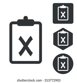 Negative result icon set, monochrome, isolated on white