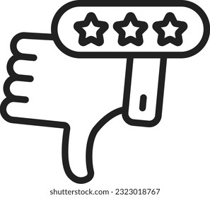 Negative Review Icon image. Suitable for mobile application.