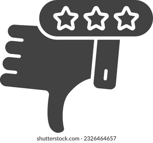 Negative Review Icon image. Suitable for mobile application.