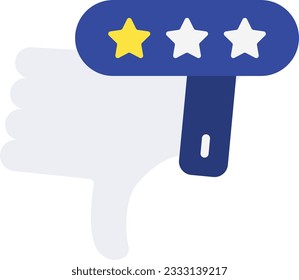 Negative Review Icon image. Suitable for mobile application.