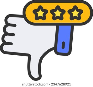 Negative Review Icon image. Suitable for mobile application.