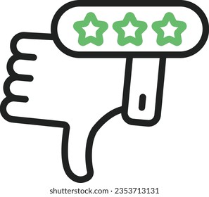 Negative Review Icon image. Suitable for mobile application.