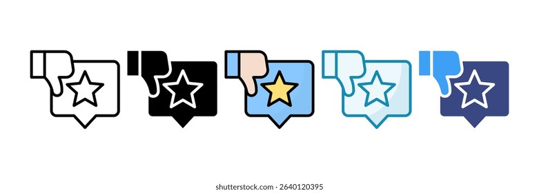 Negative Review Icon Set Multiple Style Collection