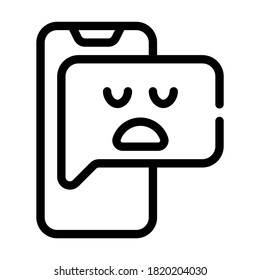 negative review line icon vector. negative review sign. isolated contour symbol black illustration
