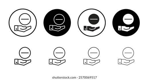 Negative sign icon Outline vector for web ui