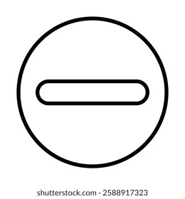 Negative sign icon Outline vector symbol sign