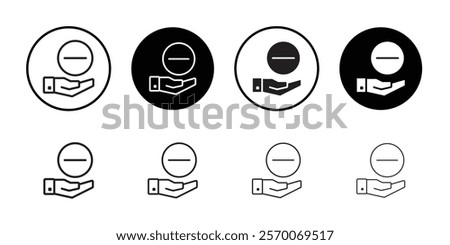 Negative sign icon Outline vector for web ui