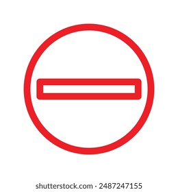 Negative sign linear logo mark in black and white
