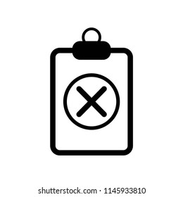 Negative sign on medical clipboard icon vector icon. Simple element illustration. Negative sign on medical clipboard symbol design. Can be used for web and mobile.