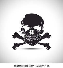 Negative of skull with crossbones vector illustration