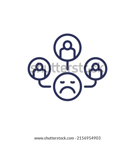 negative social interaction line icon
