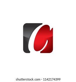 negative space 3d c letter vector logo design