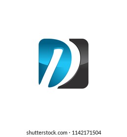 negative space 3d style d letter vector logo design