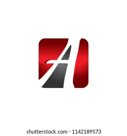 negative space 3d style a letter vector logo design