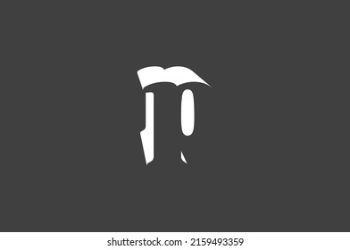 Negative space abstract letter P logo design