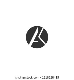 Negative space AK logo concept with unique view.