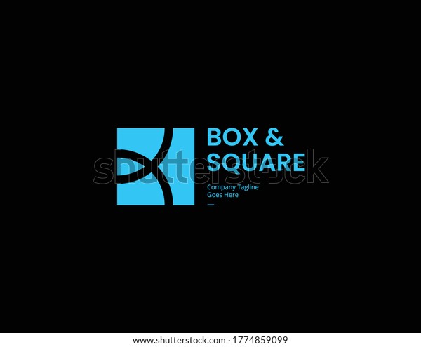 Negative Space B Letter On Square Stock Vector (Royalty Free) 1774859099