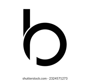 Negative space b p letter logo design vector template