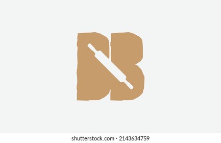 Negative space Baking - icon in letter BB - Vector illustration. 