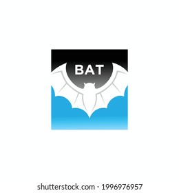 Negative space bat silhouette with cloud image