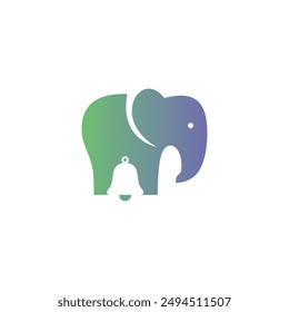 negative space bell in elephant becomes unique design