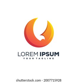 negative space bird eagle, circle eagle logo design