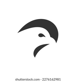 negative space bird head logo icon