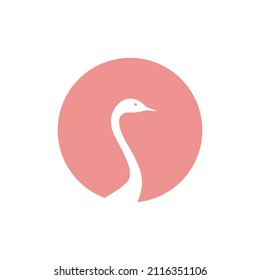 negativer Platz mit Vogel Herons Logo-Design, Vektorsymbol-Symbol-Symbol-Abbildung