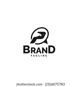 Diseño negativo del logotipo de pájaro espacial