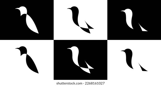 Negativzeichen für Weltraumvogel, Vektorgrafik
