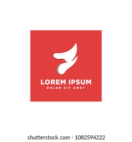 negative space bird logo template vector editable