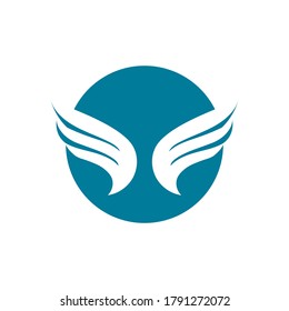 negative space bird and wing logo