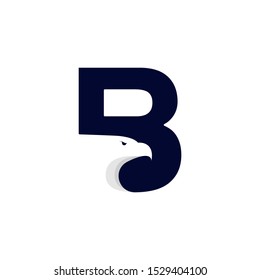 Negative Space Blue Bird Logo Element. Eagle Logo