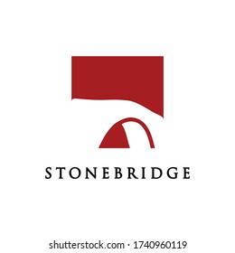 Negative Space Bridge Creative Logo Vector