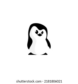 plantilla de logotipo del pingüino de dibujos animados de espacios negativos