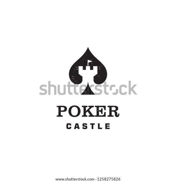negative space castle tower in spade poker\
shape logo icon vector\
inspiration