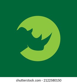 círculo espacial negativo con diseño de logotipo rinoceronte, símbolo gráfico vectorial ilustración icono idea creativa