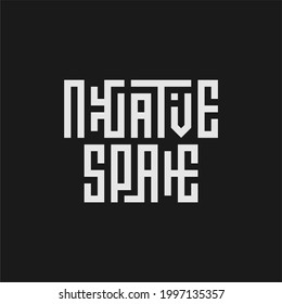 Negative space creative wordmark.
To be printed on t-shirts and decoration on the wall. Unique word design