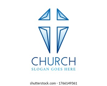 Negative Space Crhristian Cross  Church Logo