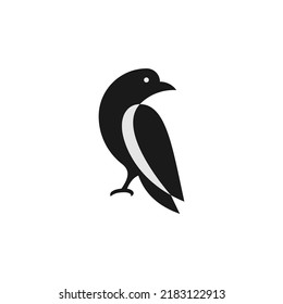 negative space crow logo template