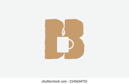 Negative Space Cup - Symbol in Buchstaben BB - Vektorgrafik. 