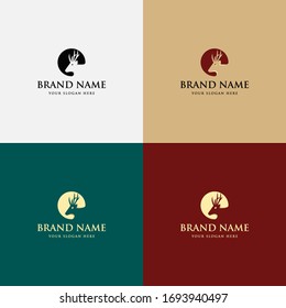Negative Space Deer Jäger Logo Typ, Vorlage und Vektorillustration. Logo-Design der Linie für die Jagd. Kreatives, minimalistisches, modernes Logo. Inspiration für das Design des Hirschlogos. Hirschsymbol. Hirschkopf.