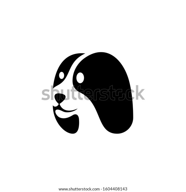 Negative Space Dog Head Logo Stock Vector (Royalty Free) 1604408143 ...