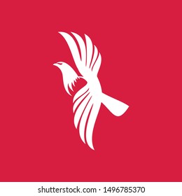 Negative Space Eagle Logo Simple 