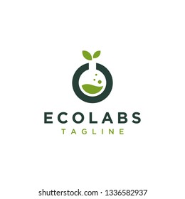 negative space eco labs logo design