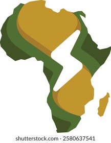 Negative space electric africa continent logo