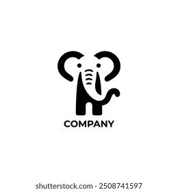 Inspiração de design de logotipo de elefante espacial negativo