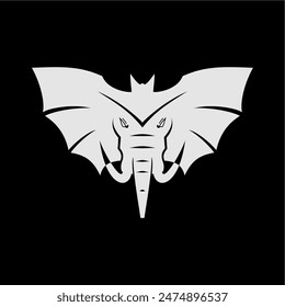 Negative space elephants and bats 